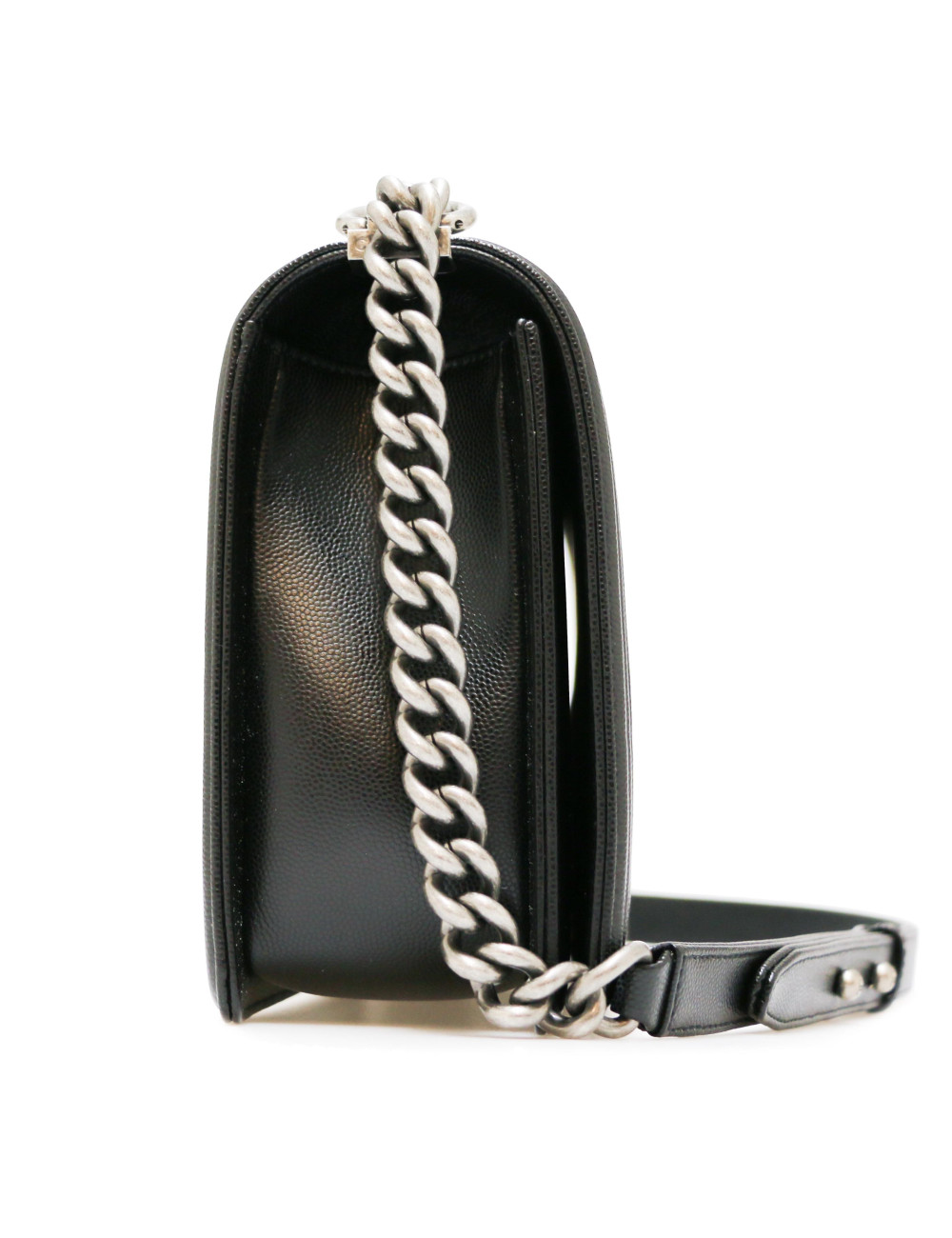 Sac Boy CHANEL cuir grainé noir