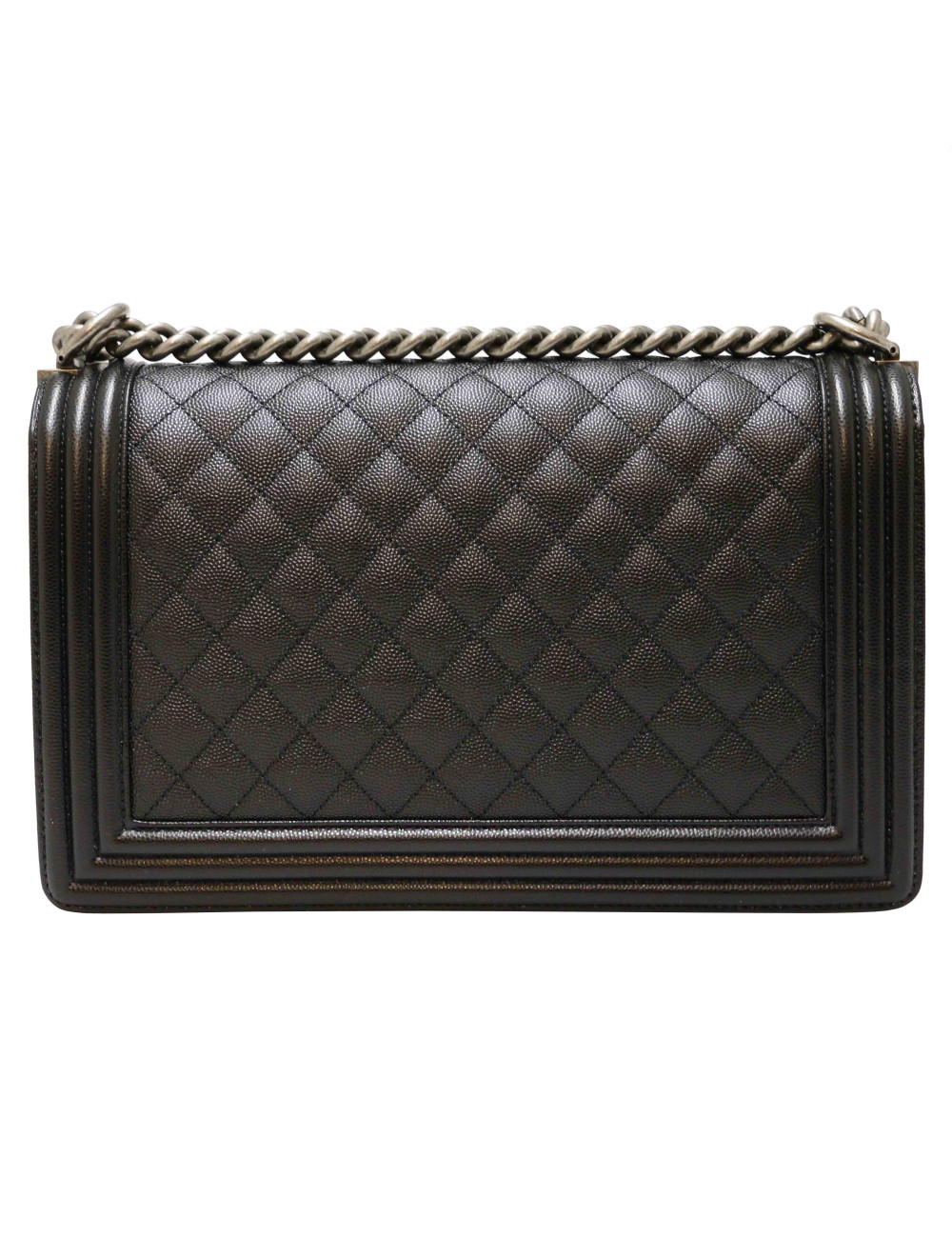 Sac Boy CHANEL cuir grainé noir