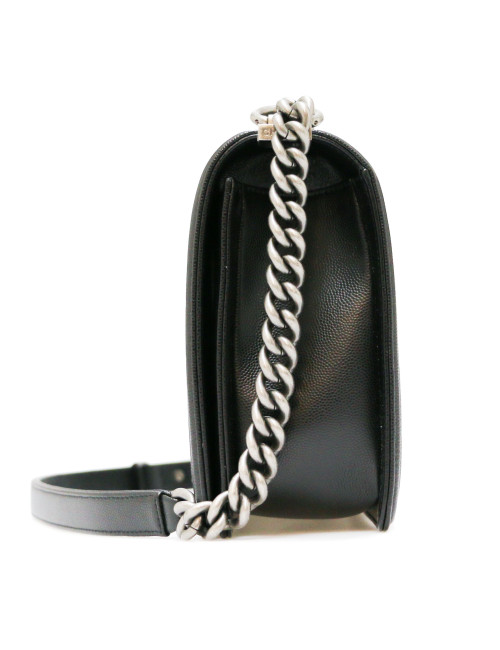 Sac Boy CHANEL cuir grainé noir