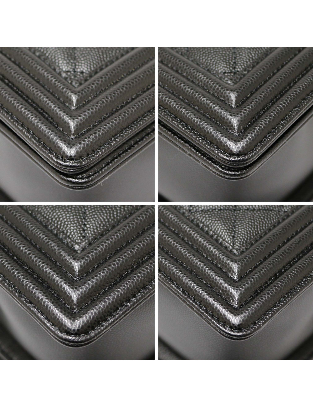 Sac Boy CHANEL cuir grainé noir