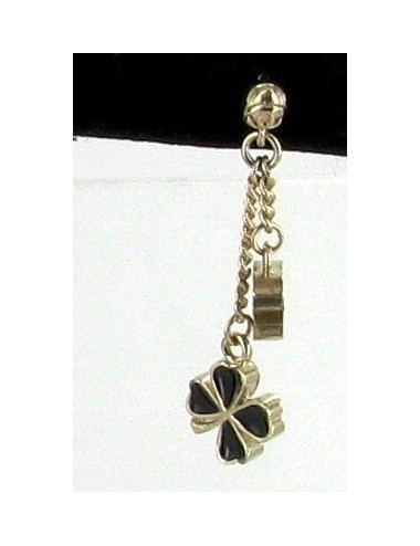 Boucles d'oreilles CHANEL pendant trèfle noir 2