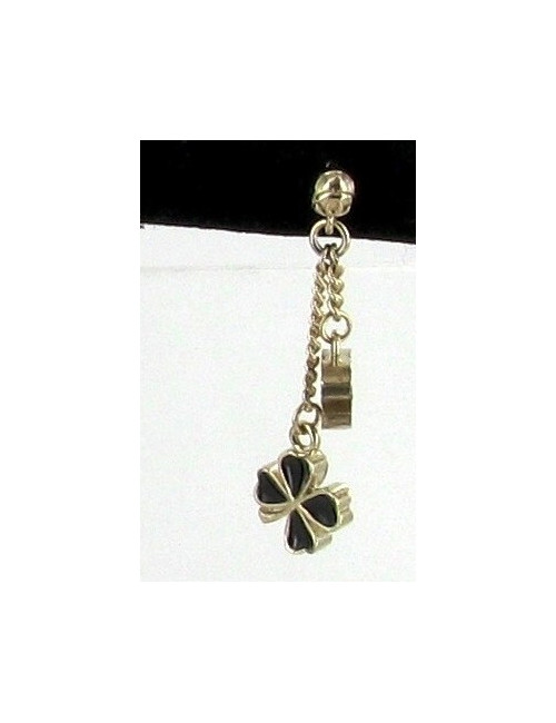 Boucles d'oreilles CHANEL pendant trèfle noir