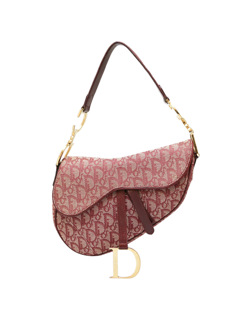 DIOR Saddle bag in burgundy Monogram