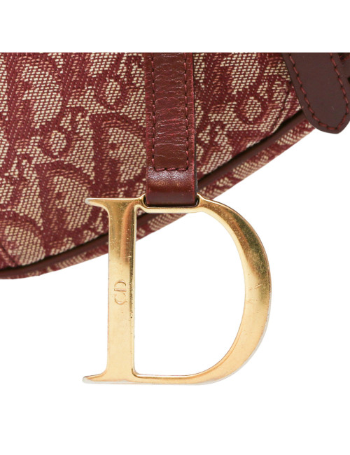 DIOR Saddle bag in burgundy Monogram