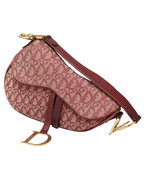 DIOR Saddle bag in burgundy Monogram