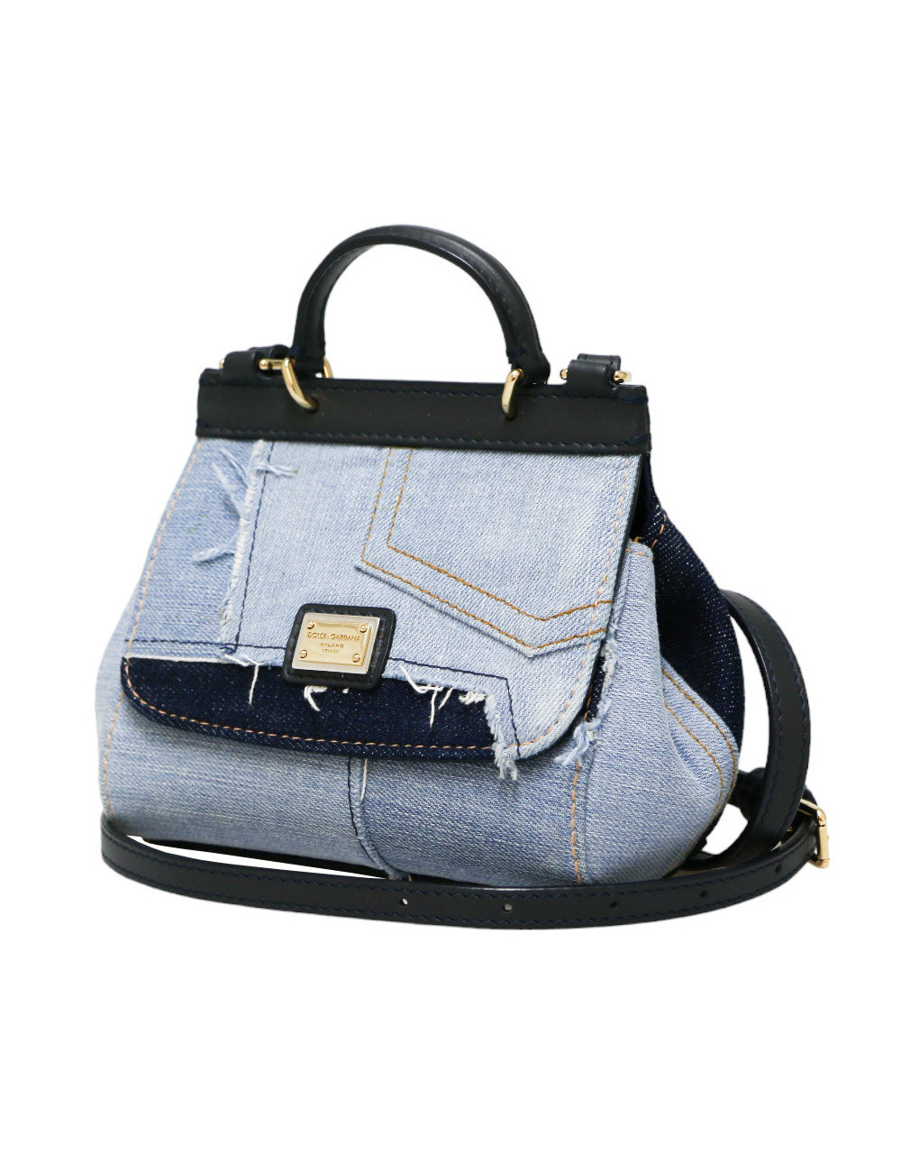 Mini sac DOLCE & GABBANA Sicily denim