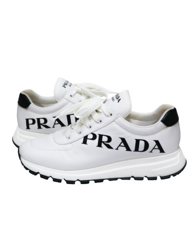 Sneakers PRADA Donna Vitello Soft nylon blanc T8