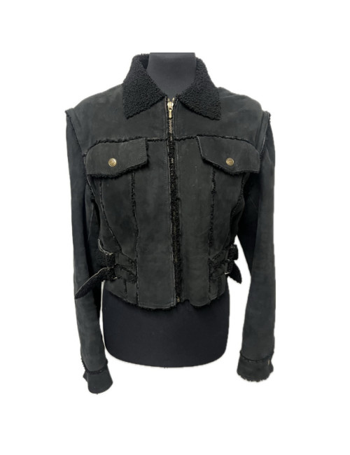 Blouson T 42 CHRISTIAN DIOR peau retournée noir