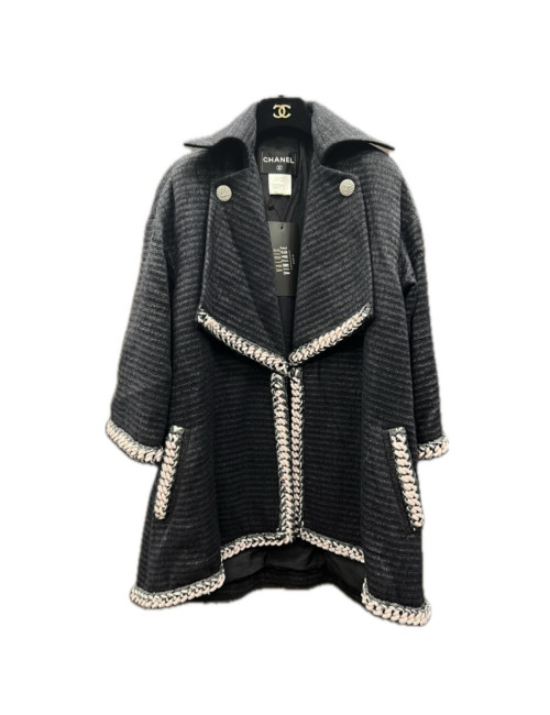 Veste CHANEL noire chaine rose