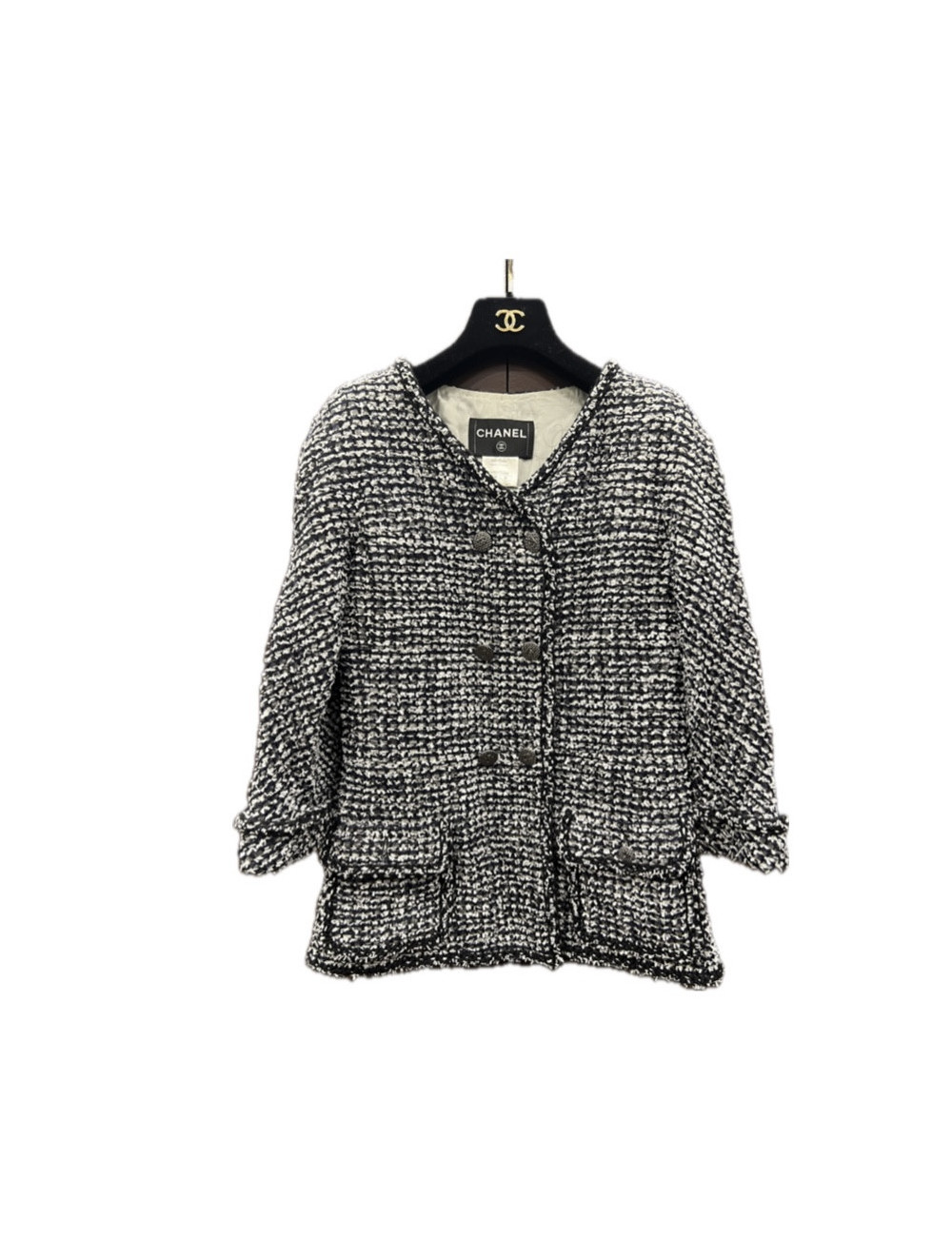 Veste tweed CHANEL T36 grise