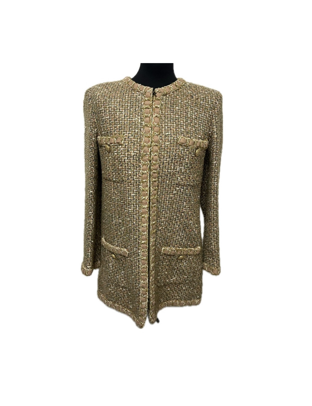 Veste longue T 44 CHANEL tweed