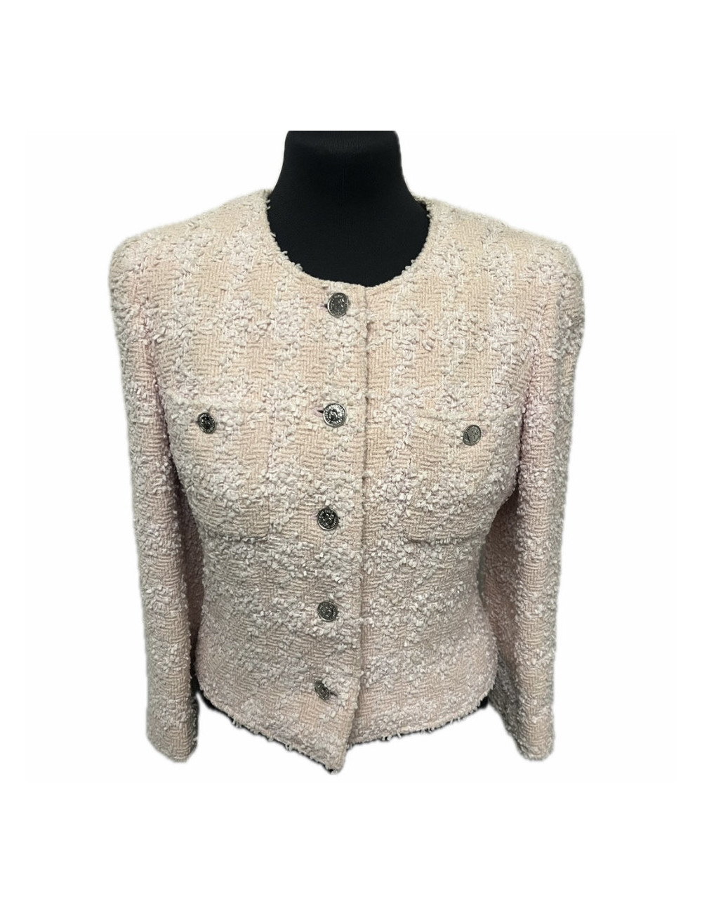 Veste T 38 CHANEL tweed rose