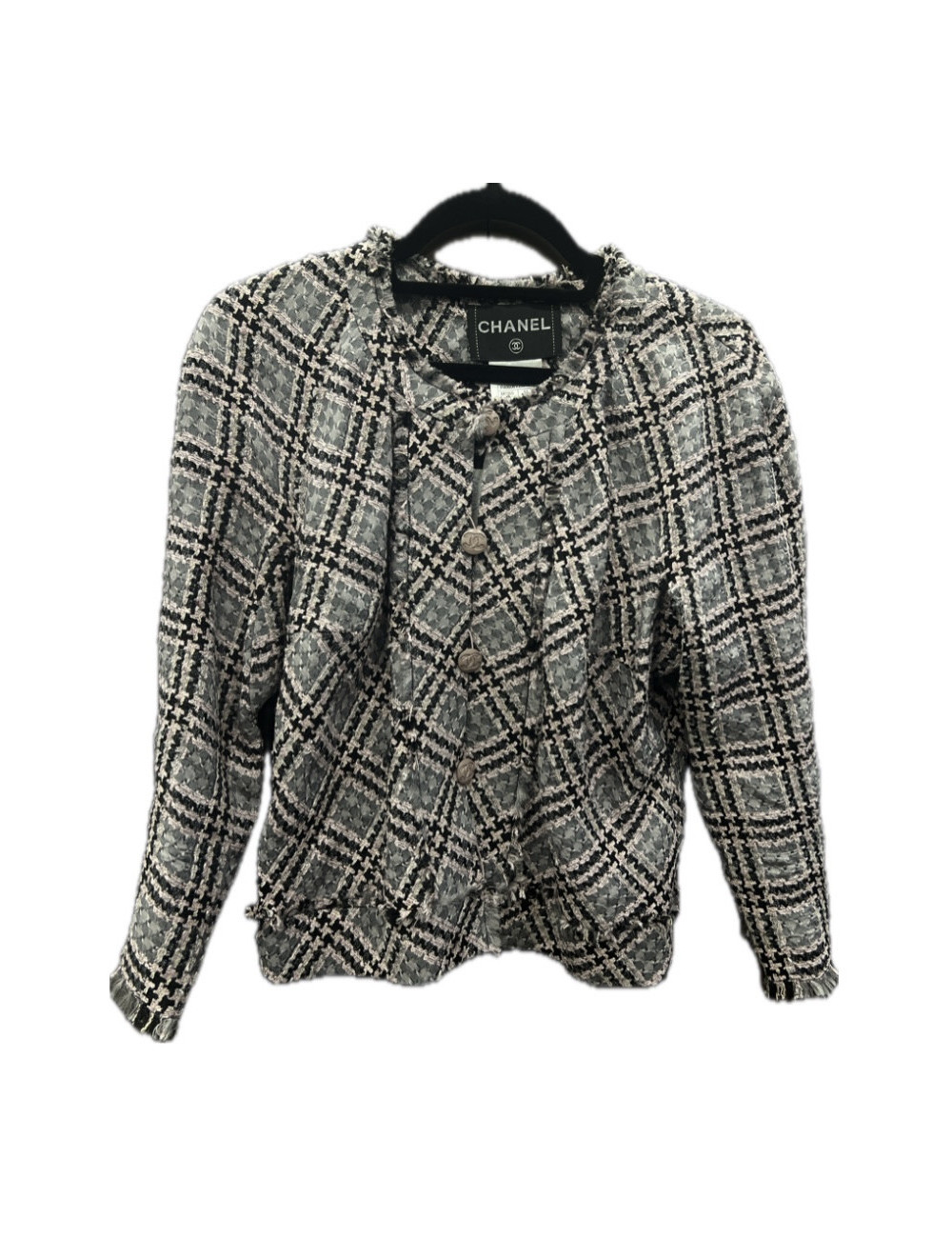 Veste CHANEL T44 rose et grise printemps 2011