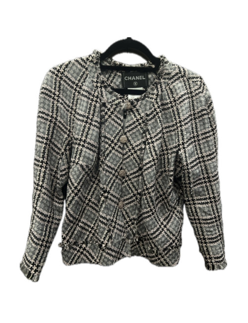 Veste CHANEL T44 rose et grise printemps 2011