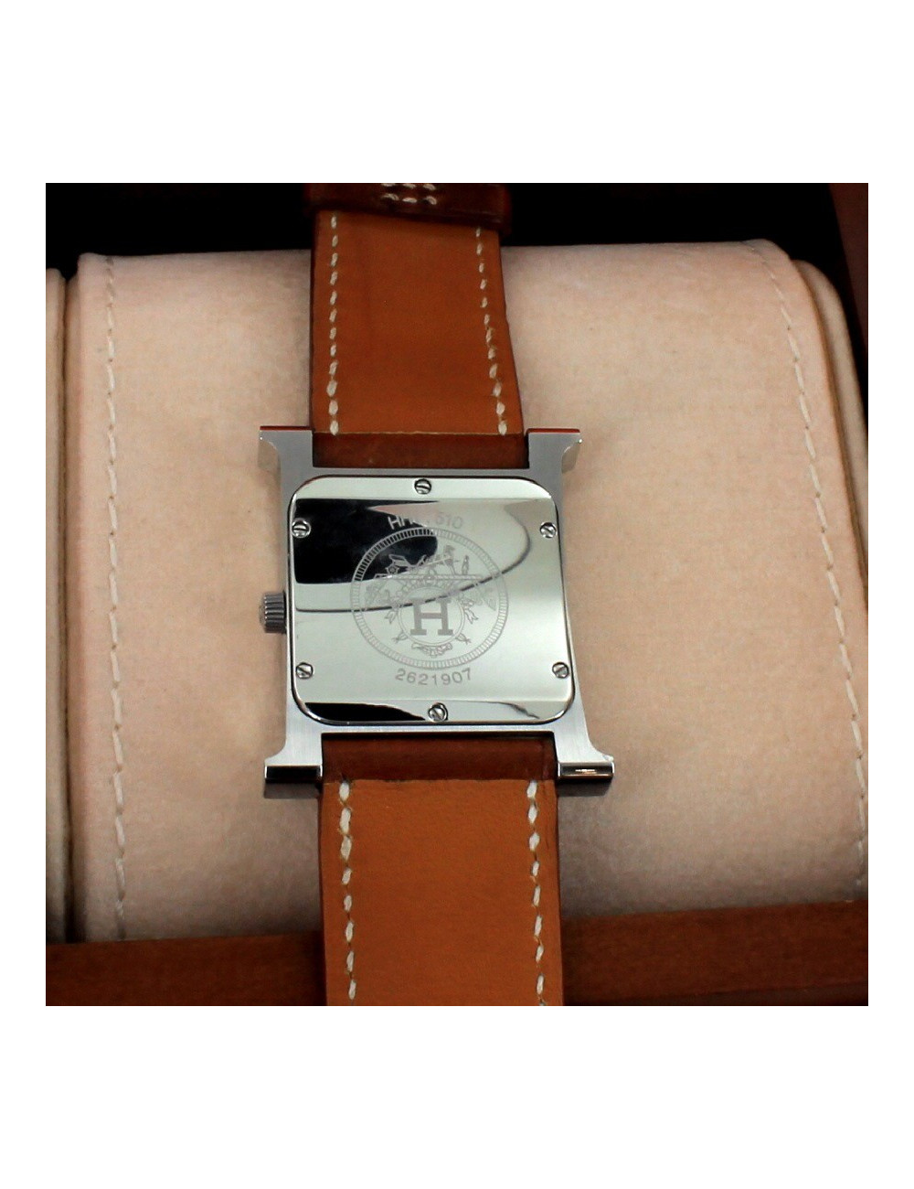 montre heure H HERMES acier mm