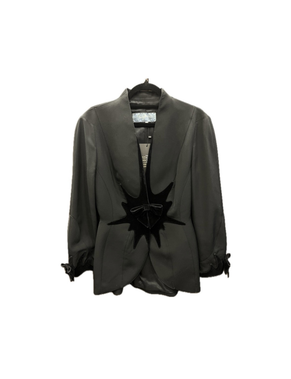 Veste T42 T.MUGLER noire gansée de velours