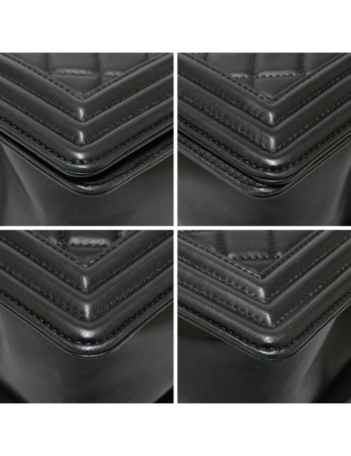 Boy CHANEL cuir lisse noir