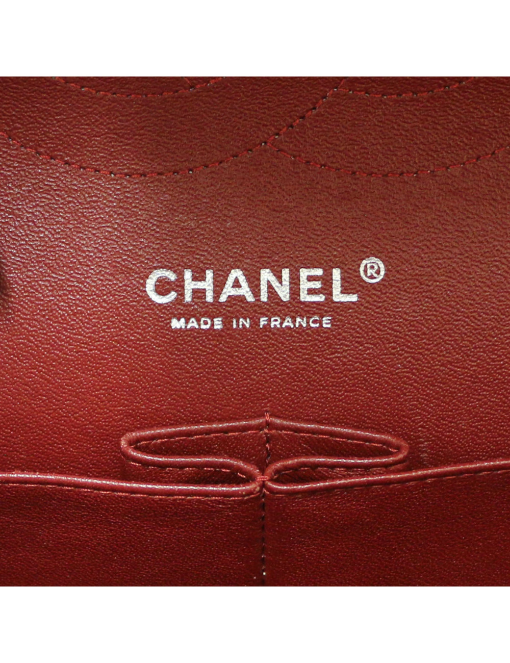 Jumbo CHANEL rouge cuir d'agneau matelassé