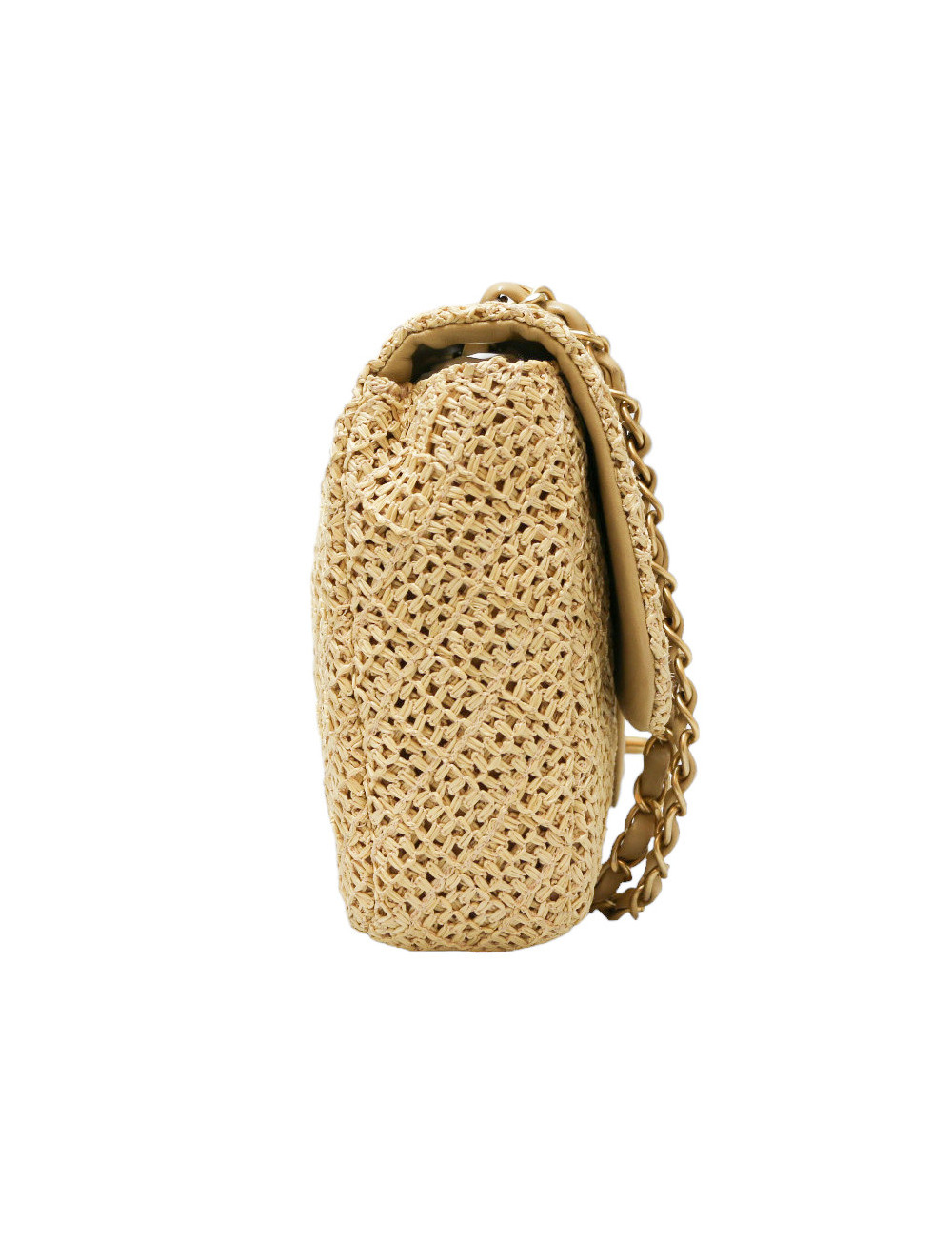 Sac CHANEL paille Timeless beige