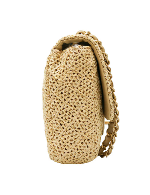 Sac CHANEL paille Timeless beige