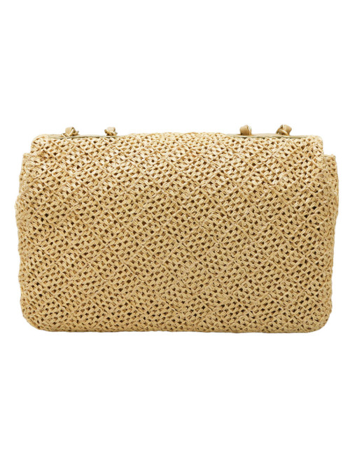 Sac CHANEL paille Timeless beige