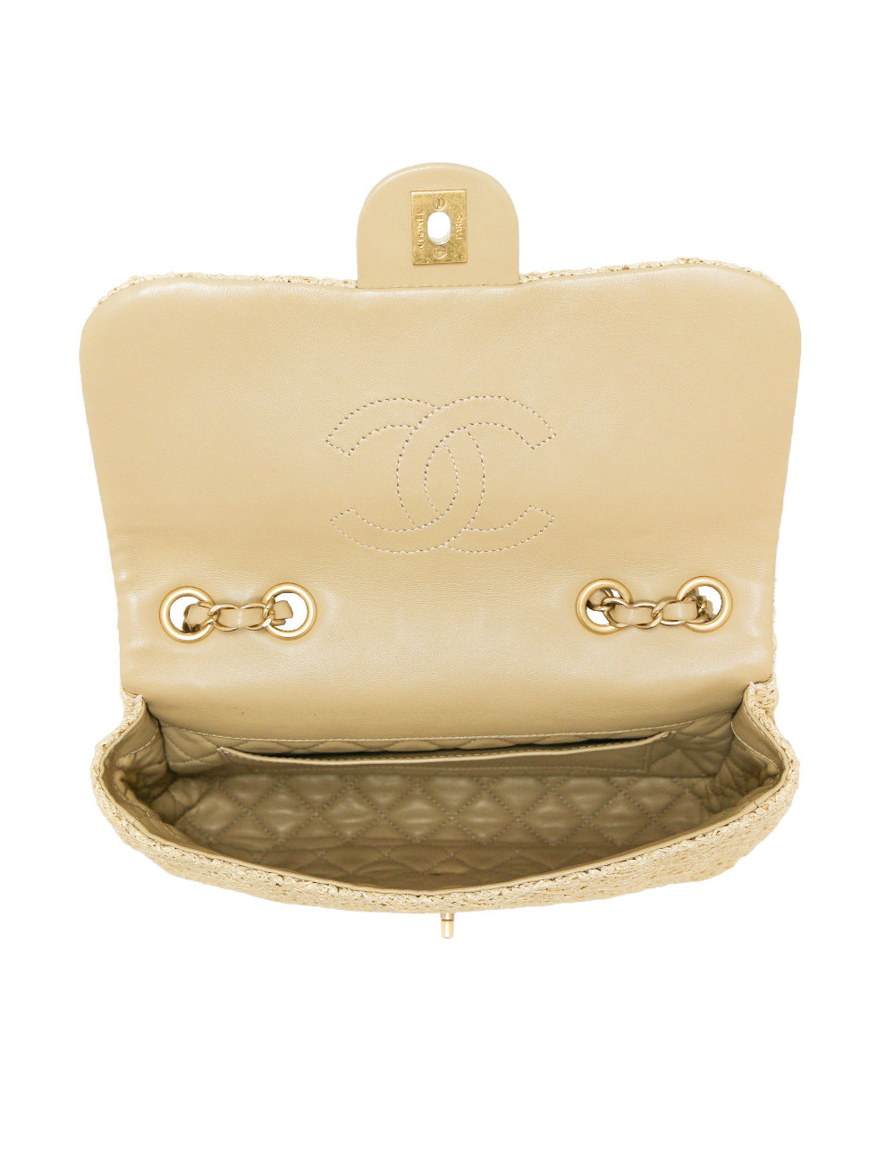 Sac CHANEL paille Timeless beige