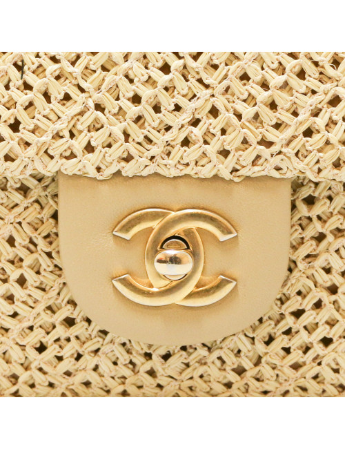 Sac CHANEL paille Timeless beige