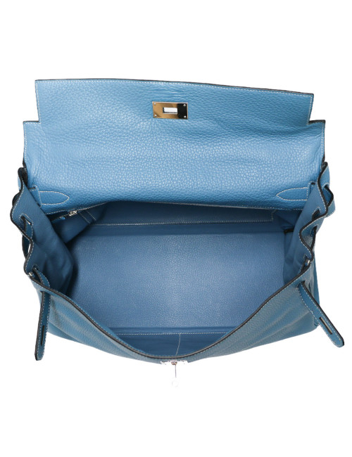 Kelly II 40 HERMES Taurillon clémence Bleu jean's