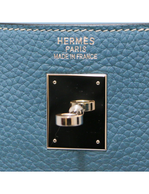 Kelly II 40 HERMES Taurillon clémence Bleu jean's