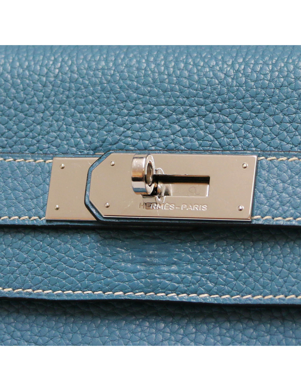 Kelly II 40 HERMES Taurillon clémence Bleu jean's