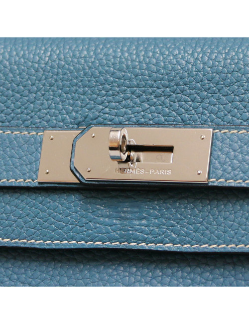 Kelly II 40 HERMES Taurillon clémence Bleu jean's