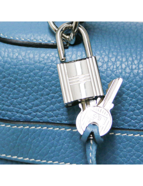 Kelly II 40 HERMES Taurillon clémence Bleu jean's