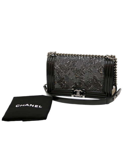Sac Boy CHANEL sequins noirs