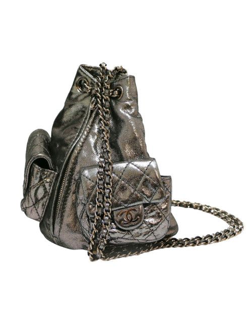 Sac à dos CHANEL argent