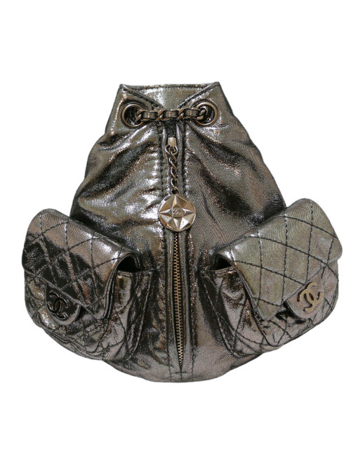 Sac à dos CHANEL argent