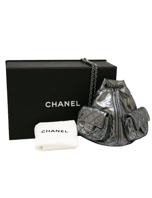Sac à dos CHANEL argent