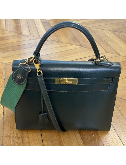 Kelly 32 HERMES box piqures sellier vert