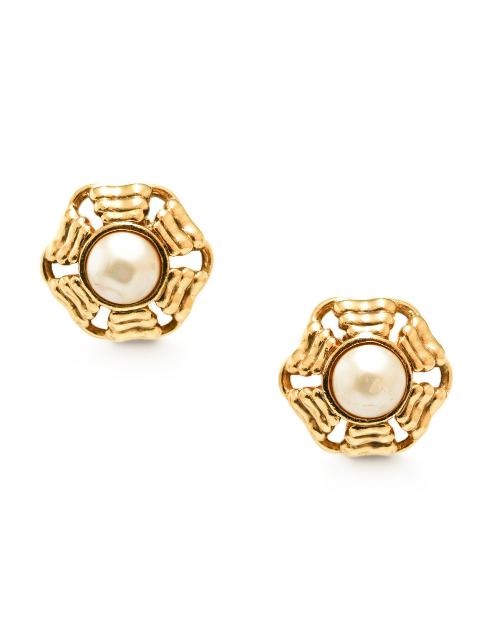 Clips CHANEL perles nacrées