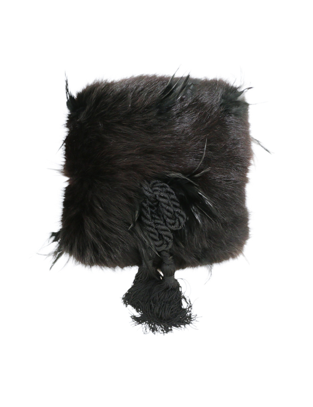 Black fur muff