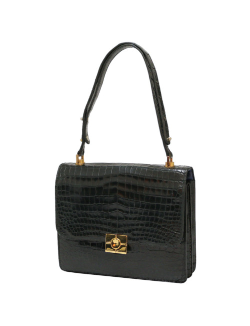 Sac Croisade HERMES crocodile bleu nuit