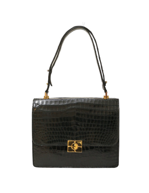 Sac Croisade HERMES crocodile bleu nuit
