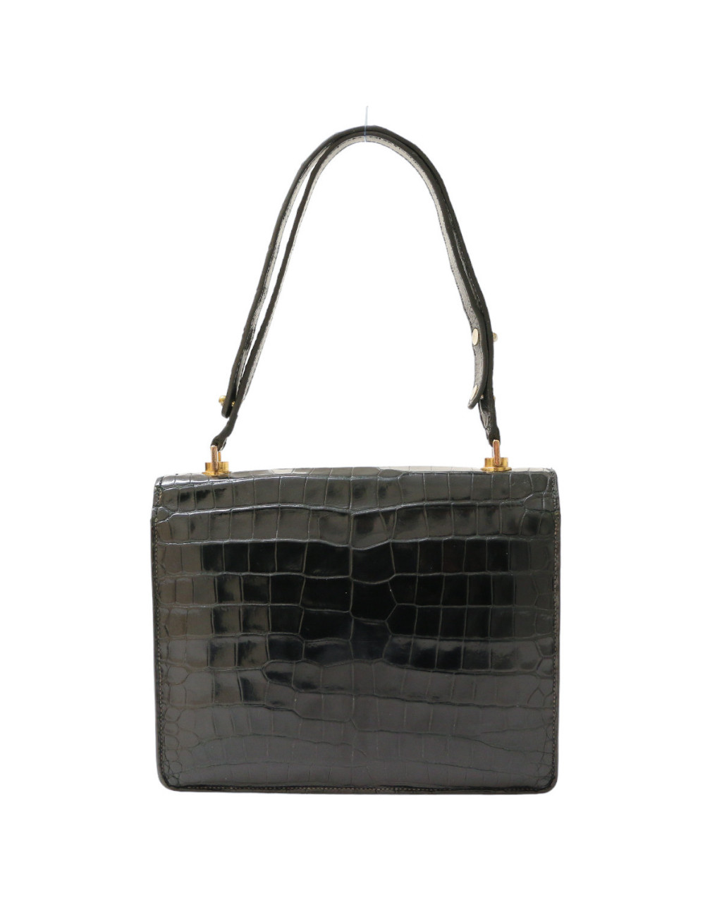 Sac Croisade HERMES crocodile bleu nuit