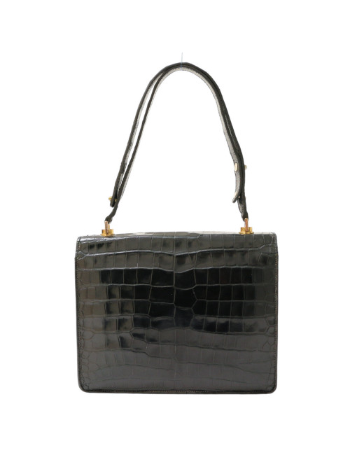 Sac Croisade HERMES crocodile bleu nuit