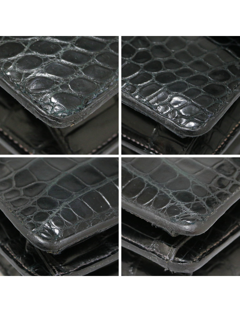 Sac Croisade HERMES crocodile bleu nuit