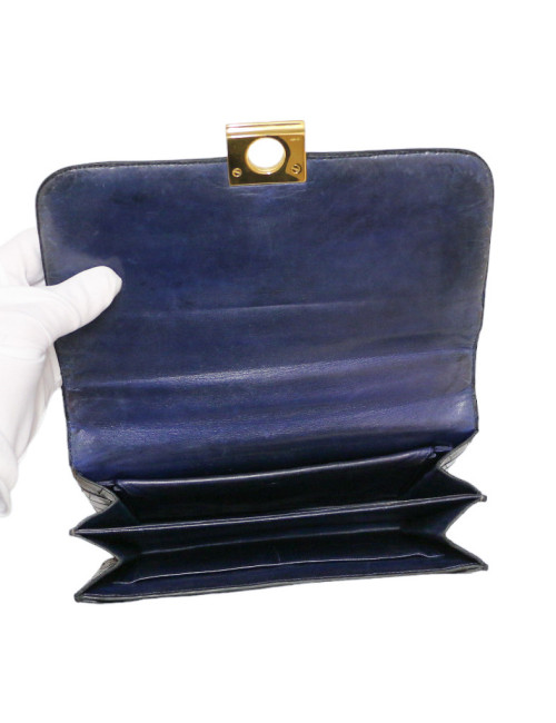 Sac Croisade HERMES crocodile bleu nuit