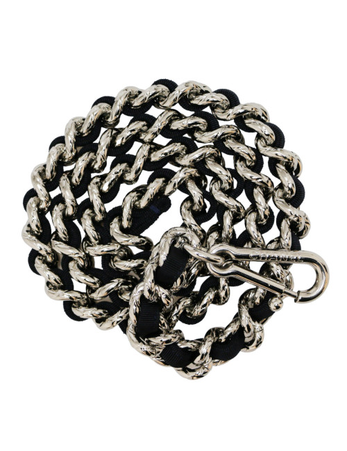 Ceinture CHANEL acier entrelacé noir