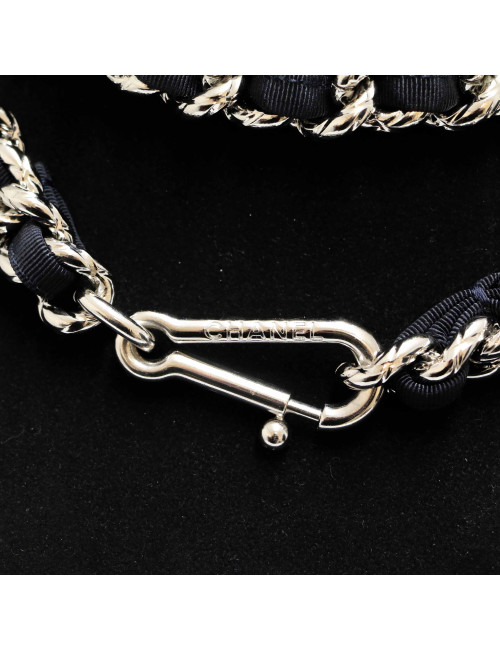 Ceinture CHANEL acier entrelacé noir