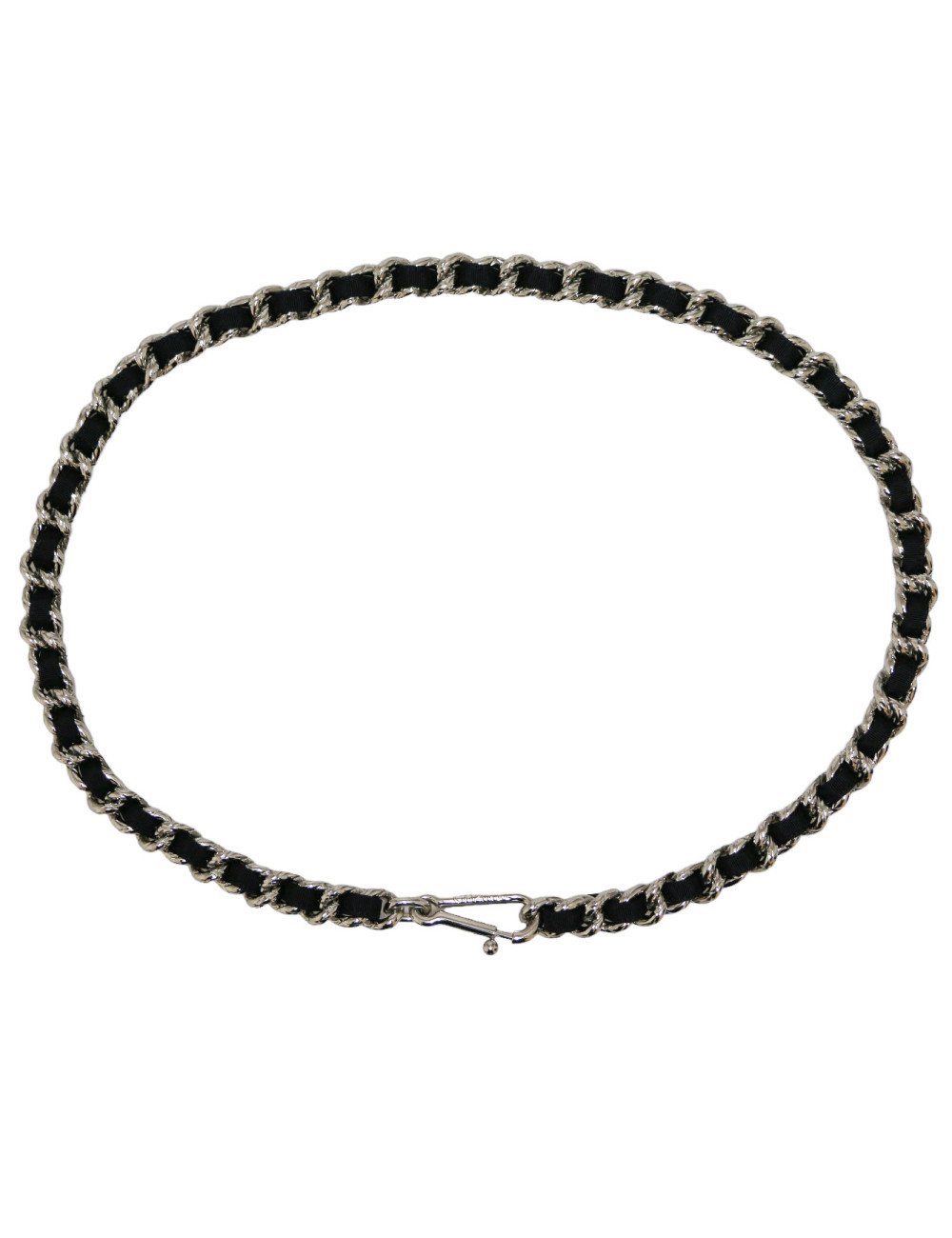 Ceinture CHANEL acier entrelacé noir