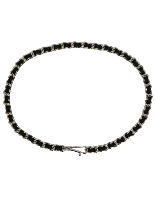 Ceinture CHANEL acier entrelacé noir