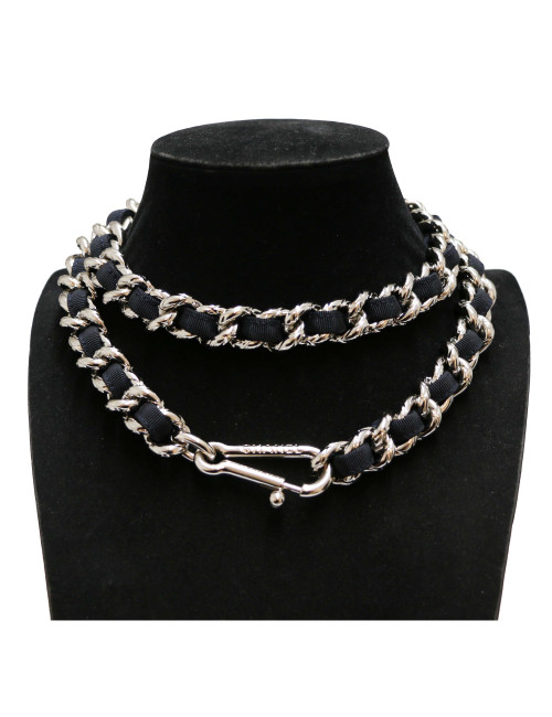 Ceinture CHANEL acier entrelacé noir